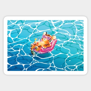 Beach Vibin Tiger (expanded) Sticker